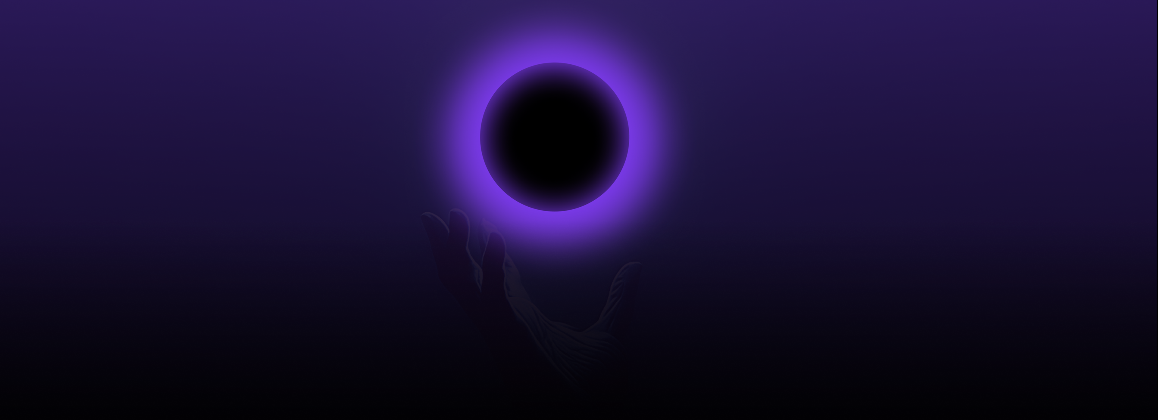 A purple intelligence field above a human hand